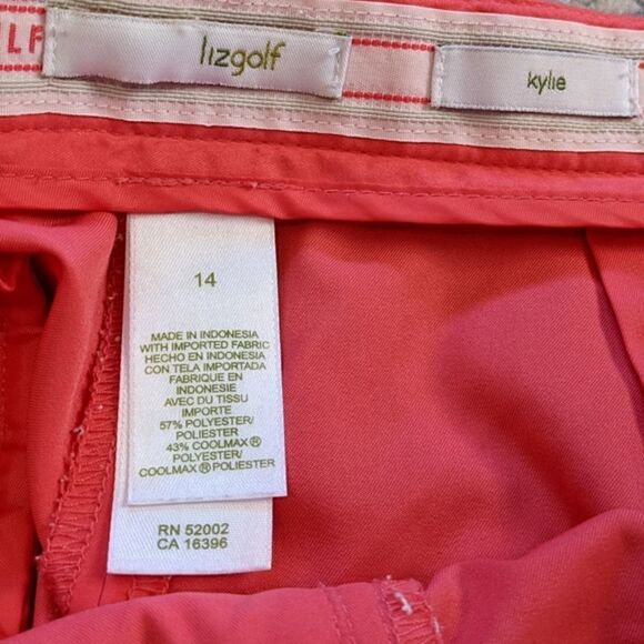 Liz Golf lizgolf Kylie coral Capri pants 14 golf pants spring summer capris - Picture 2 of 9